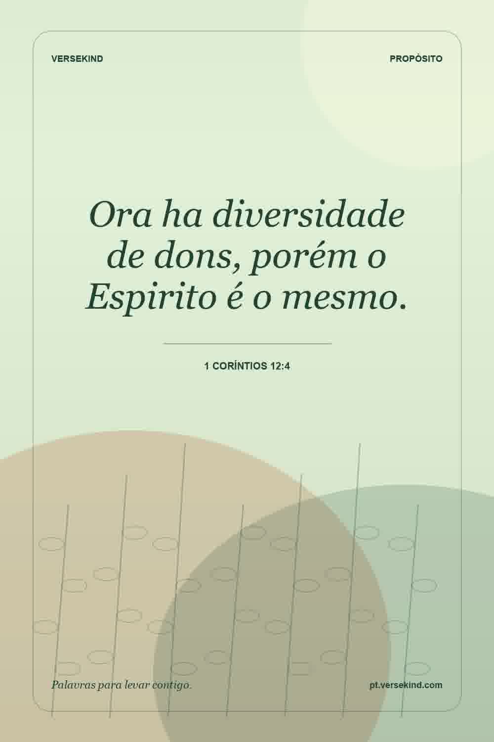 Ora ha diversidade de dons, porém o Espirito é o mesmo. — 1 Coríntios 12:4