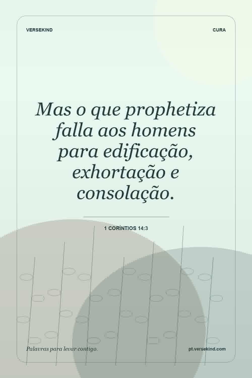 Mas o que prophetiza falla aos homens para edificação, exhortação e consolação. — 1 Coríntios 14:3