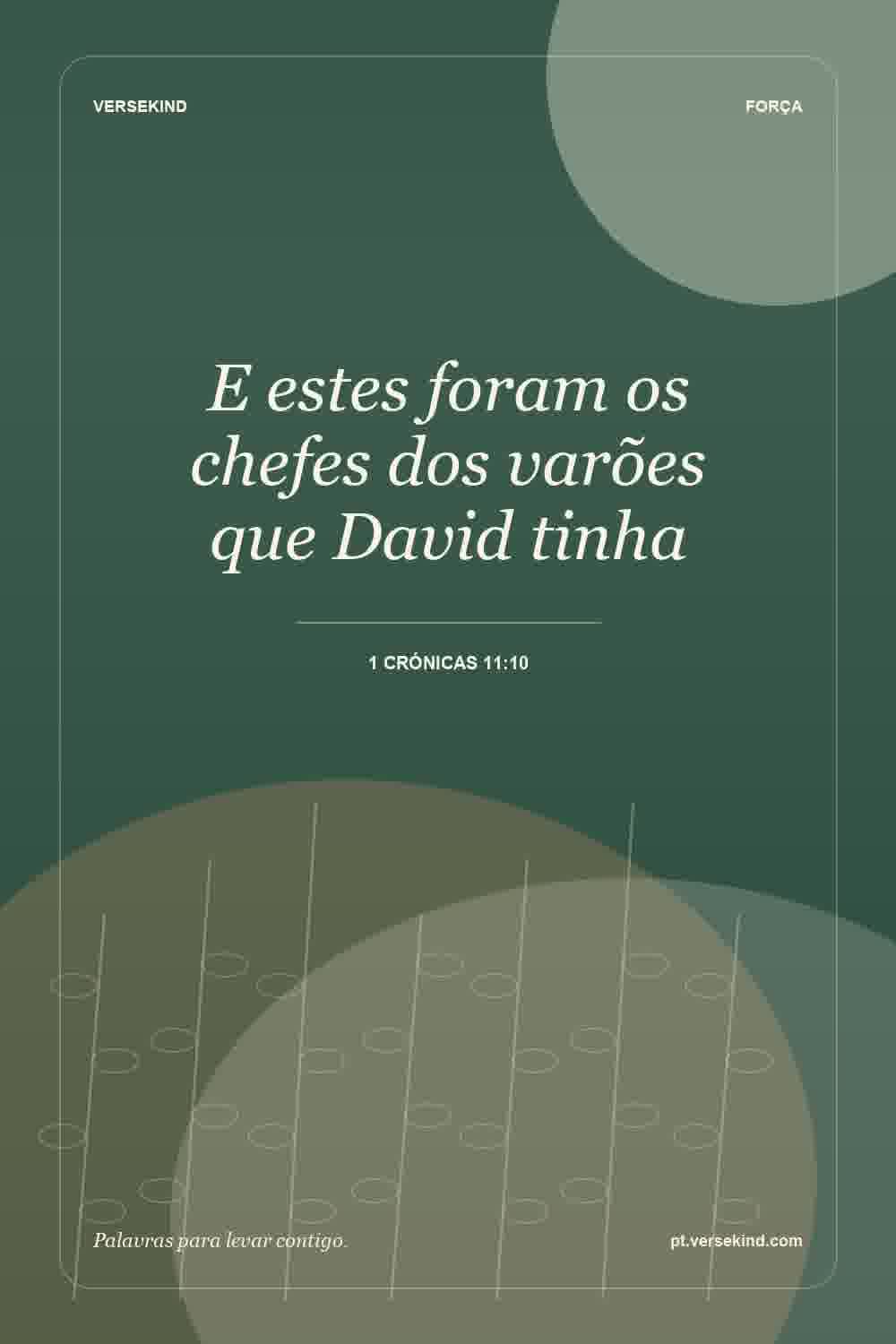 E estes foram os chefes dos varões que David tinha — 1 Crónicas 11:10