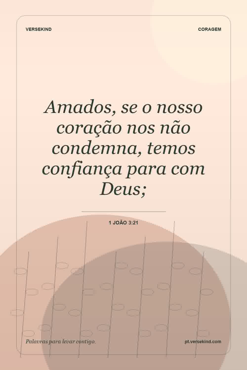 Amados, se o nosso coração nos não condemna, temos confiança para com Deus; — 1 João 3:21