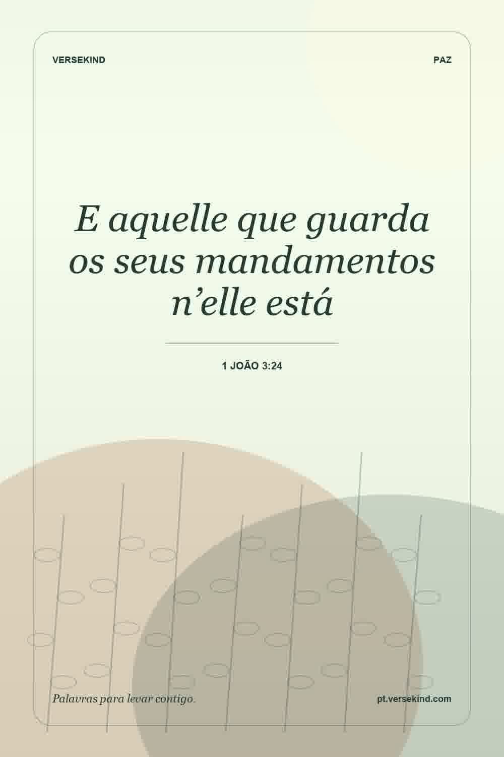 E aquelle que guarda os seus mandamentos n’elle está — 1 João 3:24