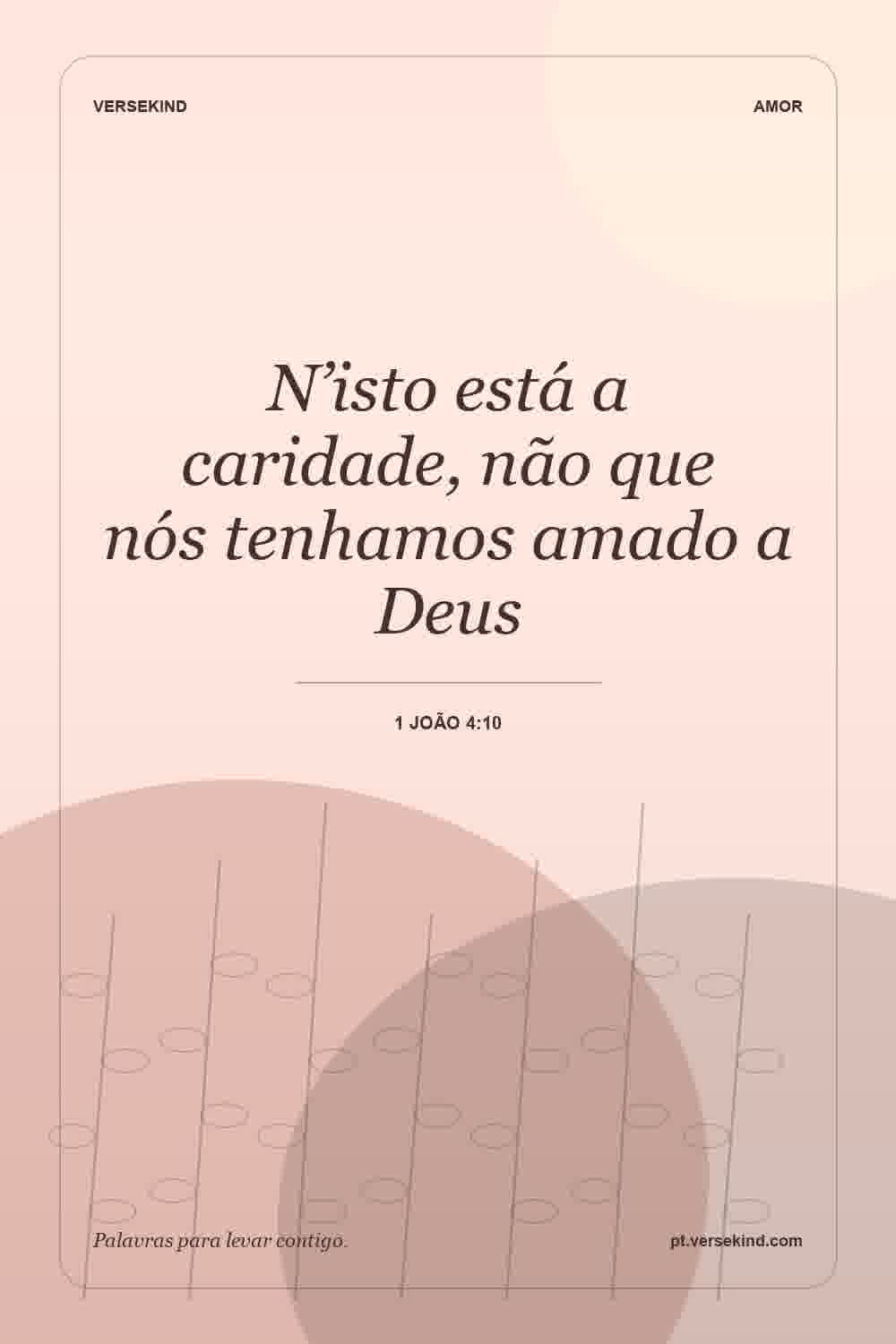 N’isto está a caridade, não que nós tenhamos amado a Deus — 1 João 4:10