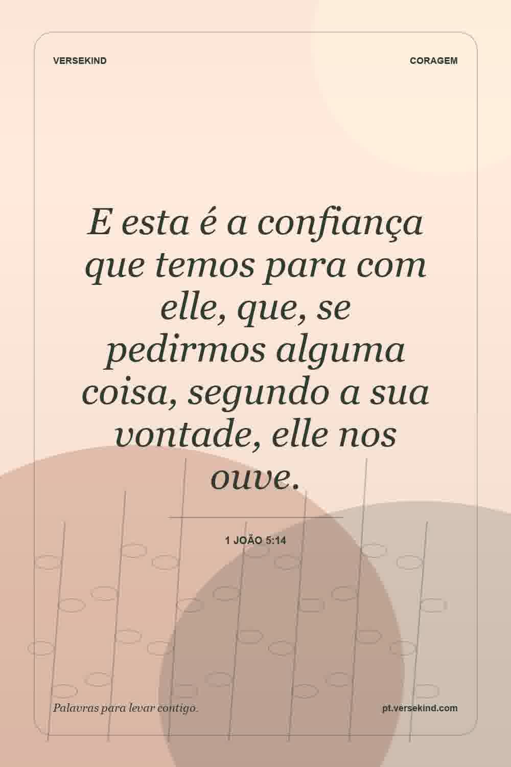 E esta é a confiança que temos para com elle, que, se pedirmos alguma coisa, segundo a sua vontade, elle nos ouve. — 1 João 5:14