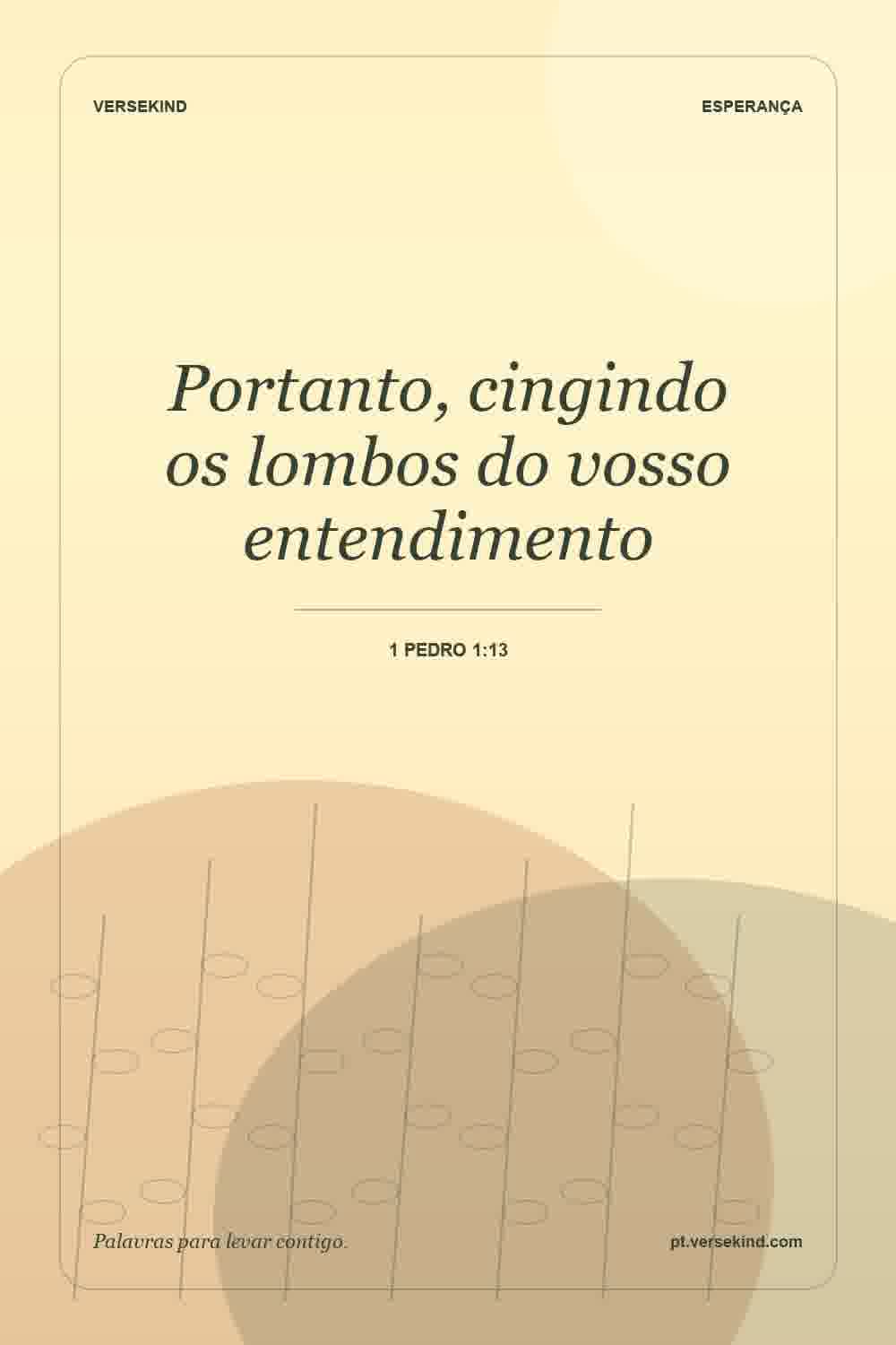 Portanto, cingindo os lombos do vosso entendimento — 1 Pedro 1:13