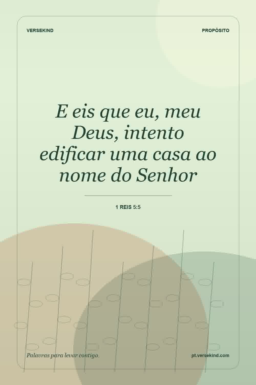 E eis que eu, meu Deus, intento edificar uma casa ao nome do Senhor — 1 Reis 5:5