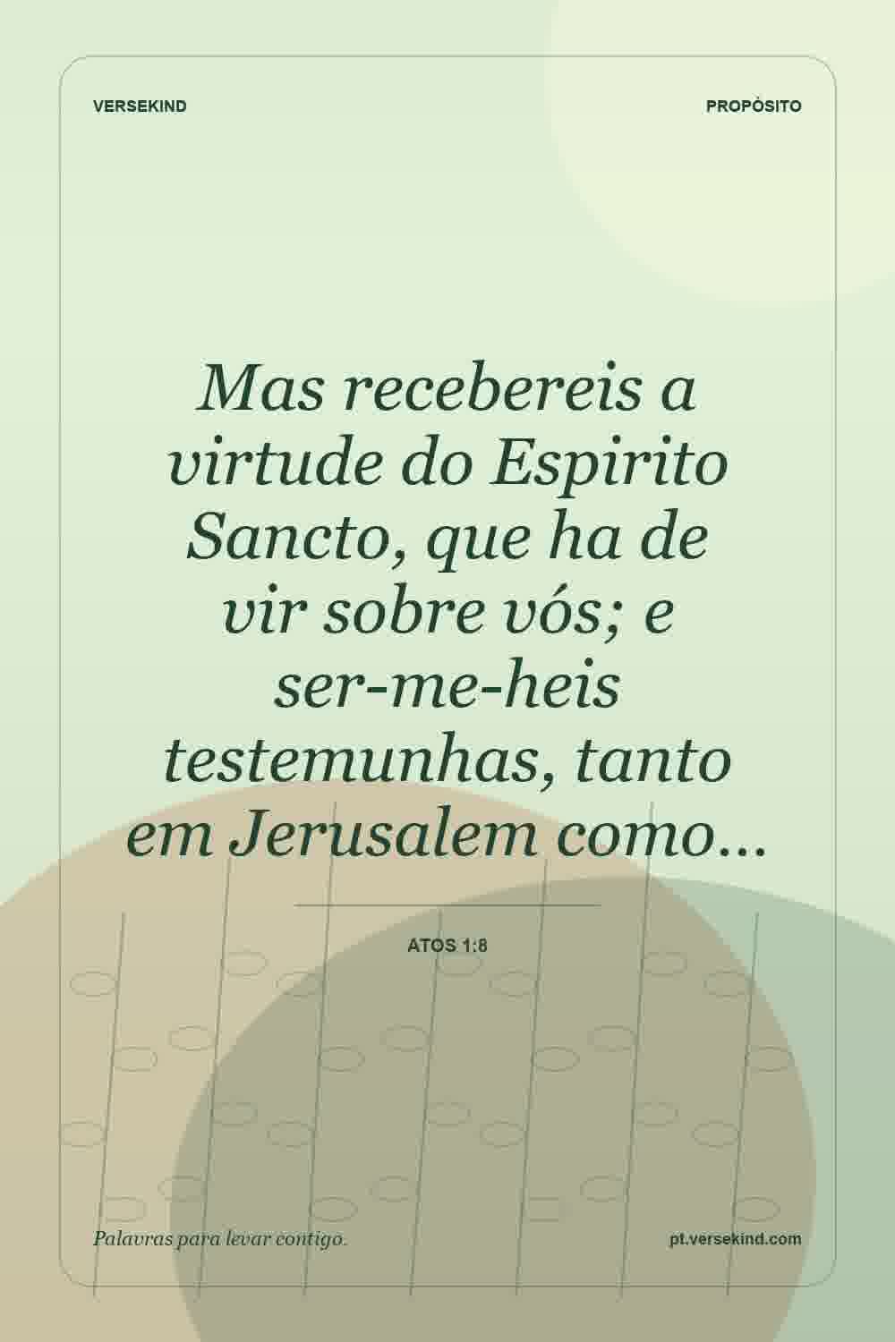Mas recebereis a virtude do Espirito Sancto, que ha de vir sobre vós; e ser-me-heis testemunhas, tanto em Jerusalem como… — Atos 1:8