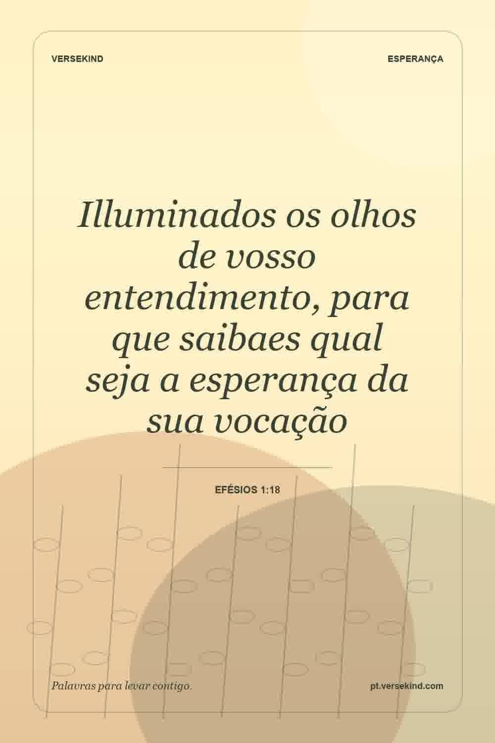 Illuminados os olhos de vosso entendimento, para que saibaes qual seja a esperança da sua vocação — Efésios 1:18