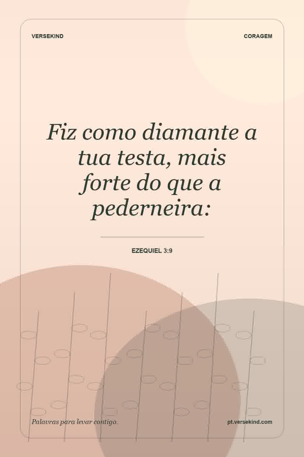Fiz como diamante a tua testa, mais forte do que a pederneira: — Ezequiel 3:9