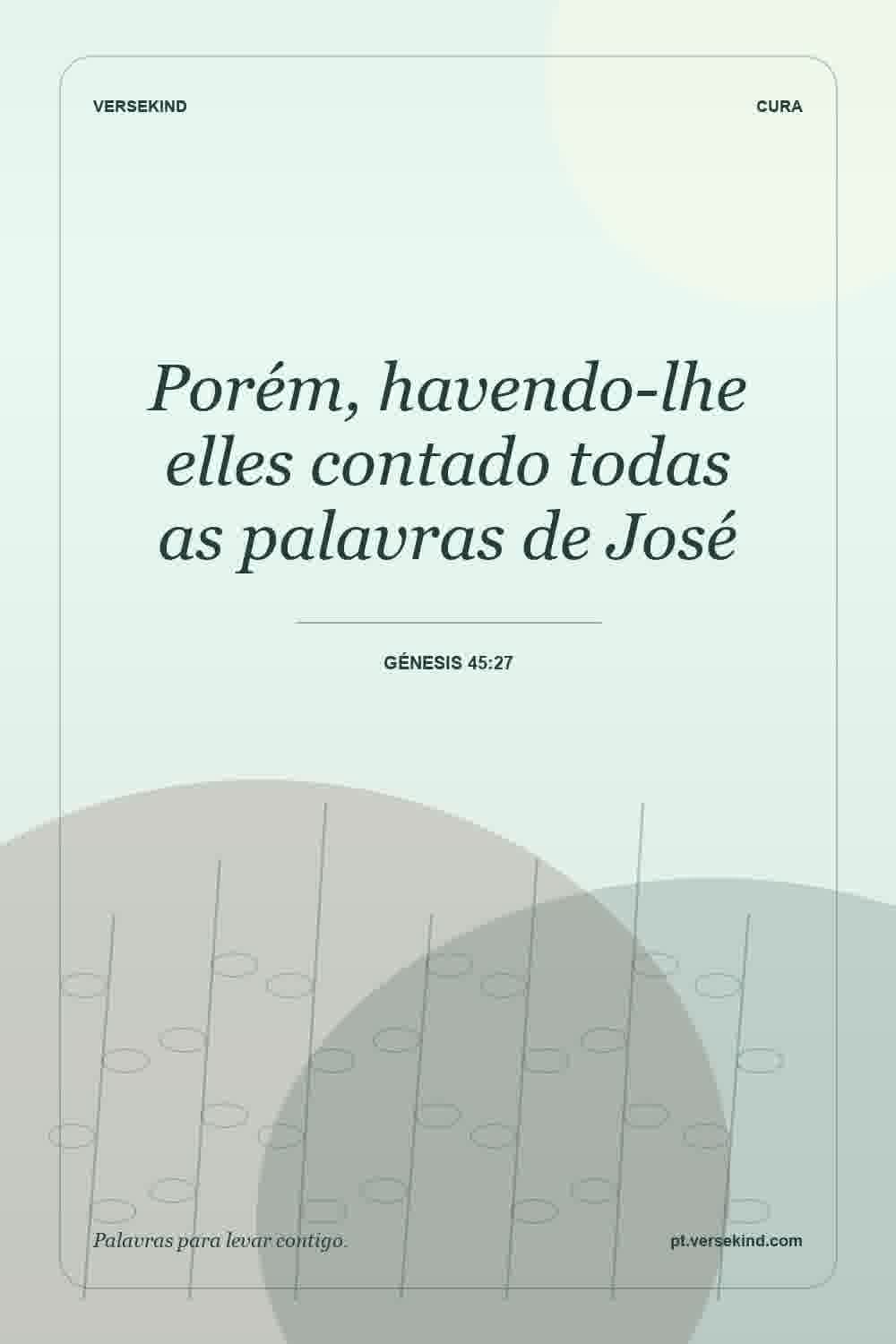 Porém, havendo-lhe elles contado todas as palavras de José — Génesis 45:27