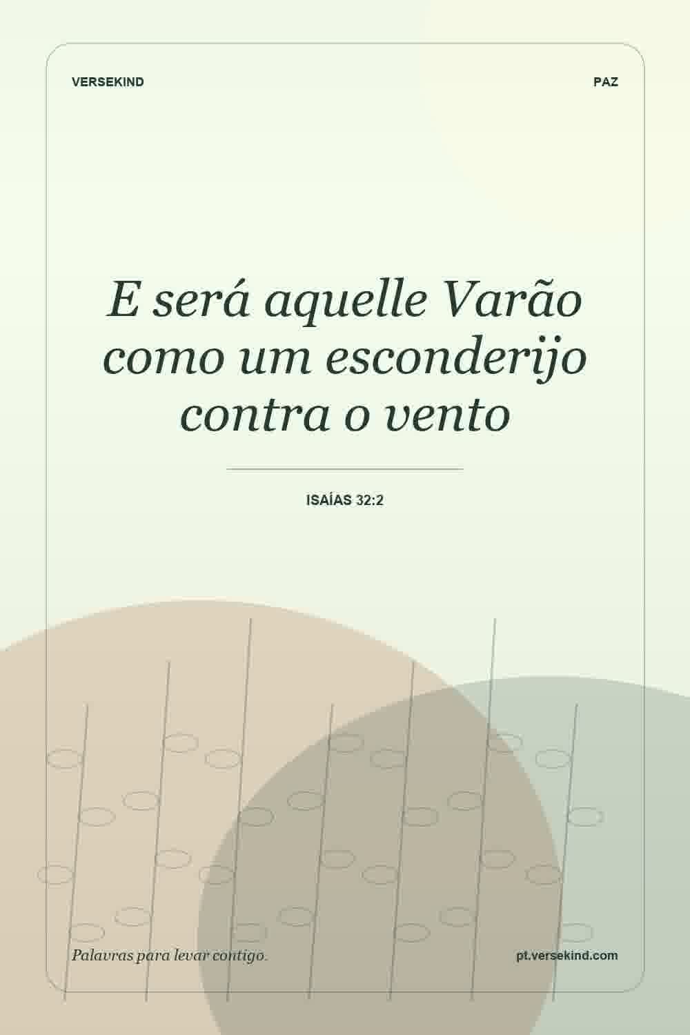E será aquelle Varão como um esconderijo contra o vento — Isaías 32:2