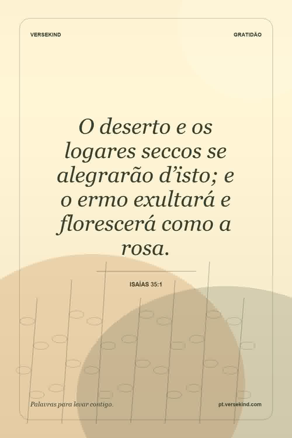 O deserto e os logares seccos se alegrarão d’isto; e o ermo exultará e florescerá como a rosa. — Isaías 35:1