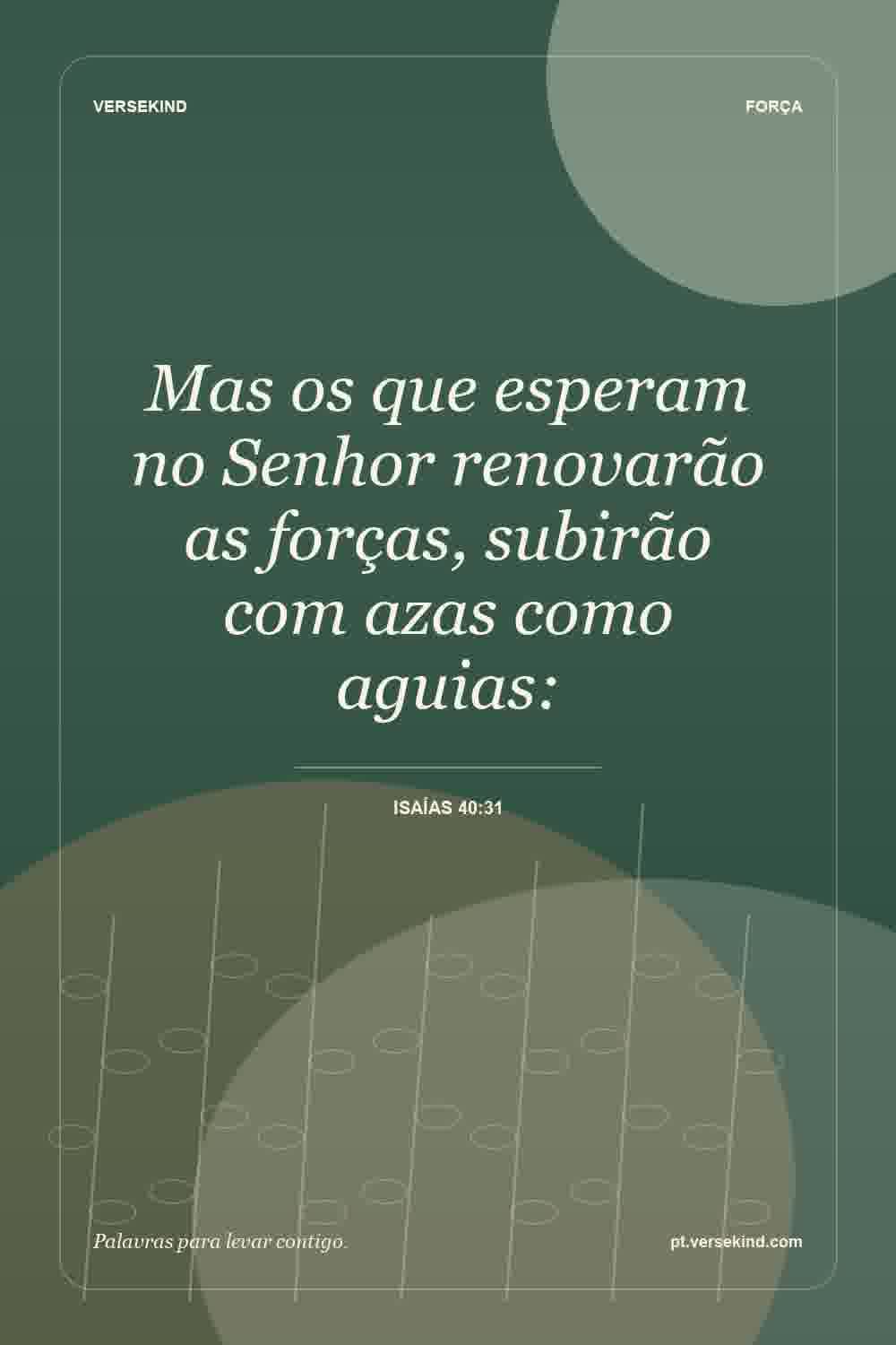 Mas os que esperam no Senhor renovarão as forças, subirão com azas como aguias: — Isaías 40:31