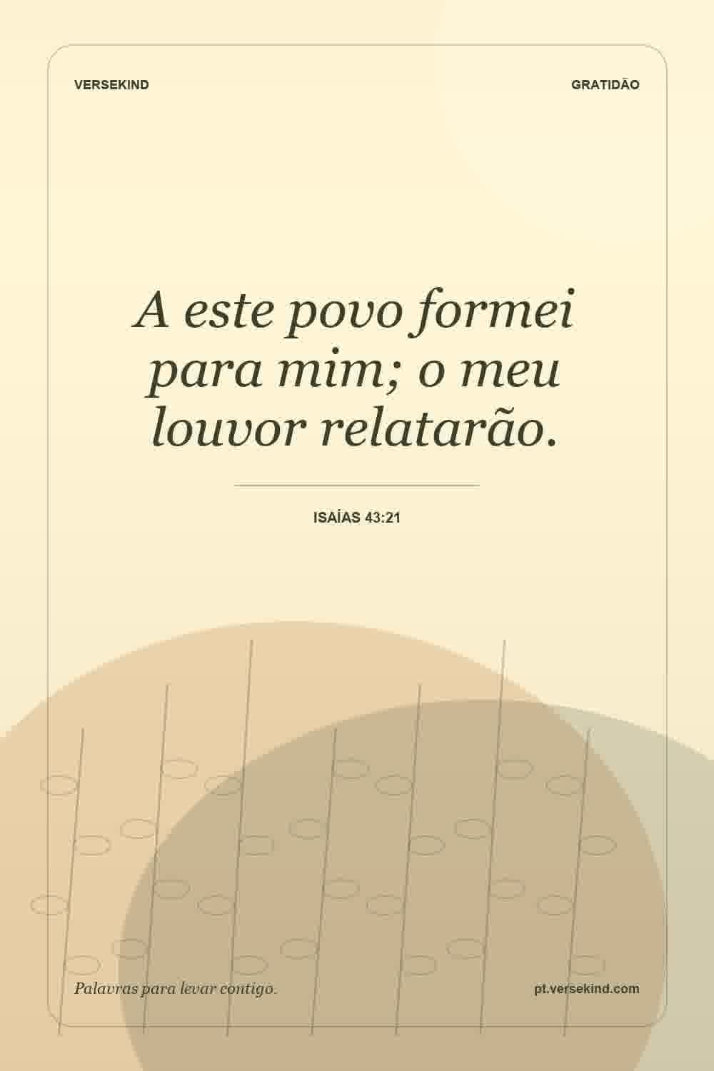 A este povo formei para mim; o meu louvor relatarão. — Isaías 43:21