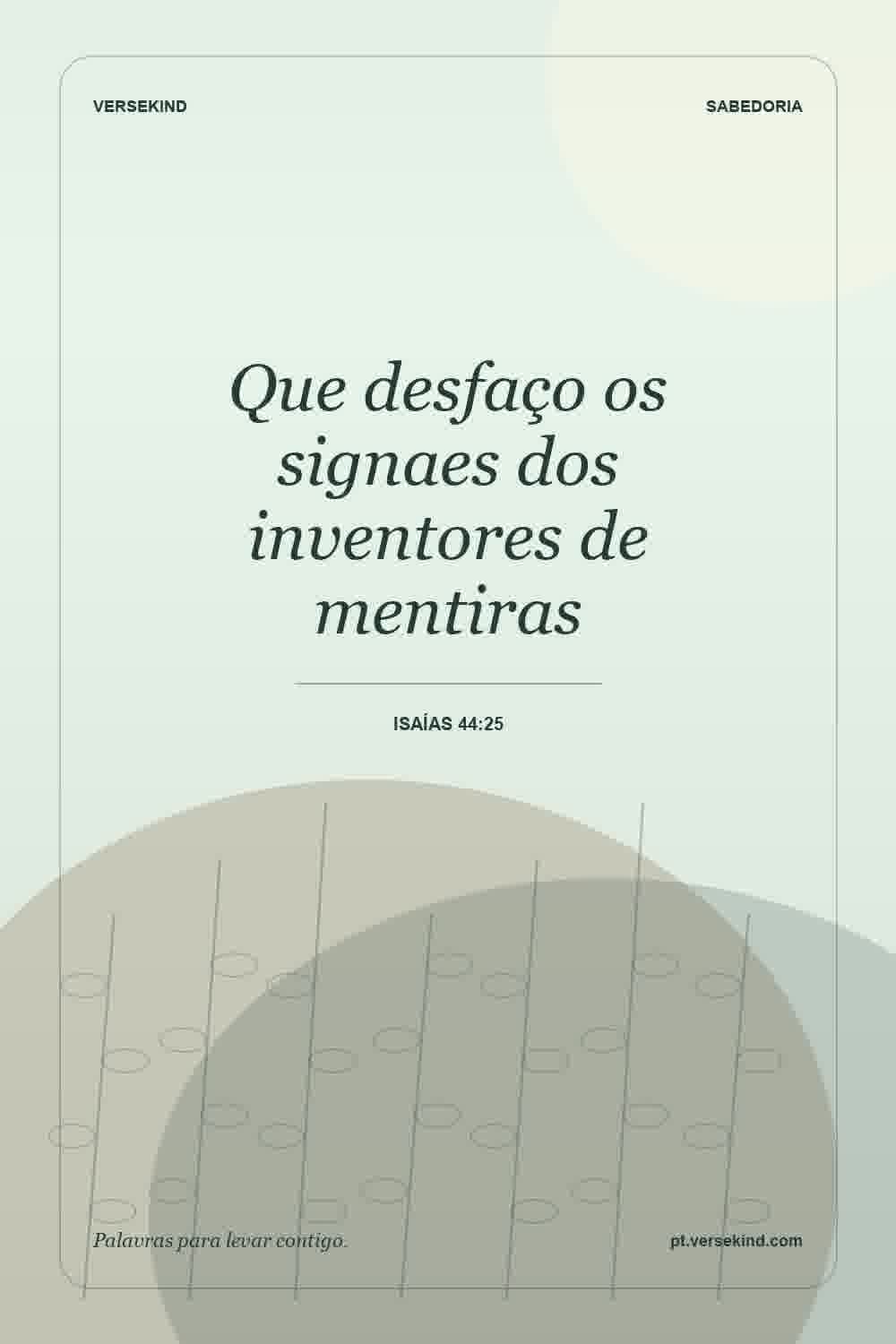 Que desfaço os signaes dos inventores de mentiras — Isaías 44:25