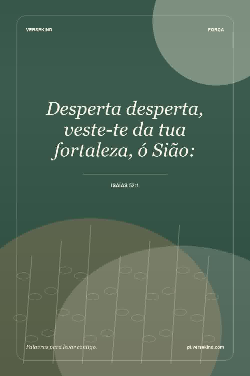 Desperta desperta, veste-te da tua fortaleza, ó Sião: — Isaías 52:1