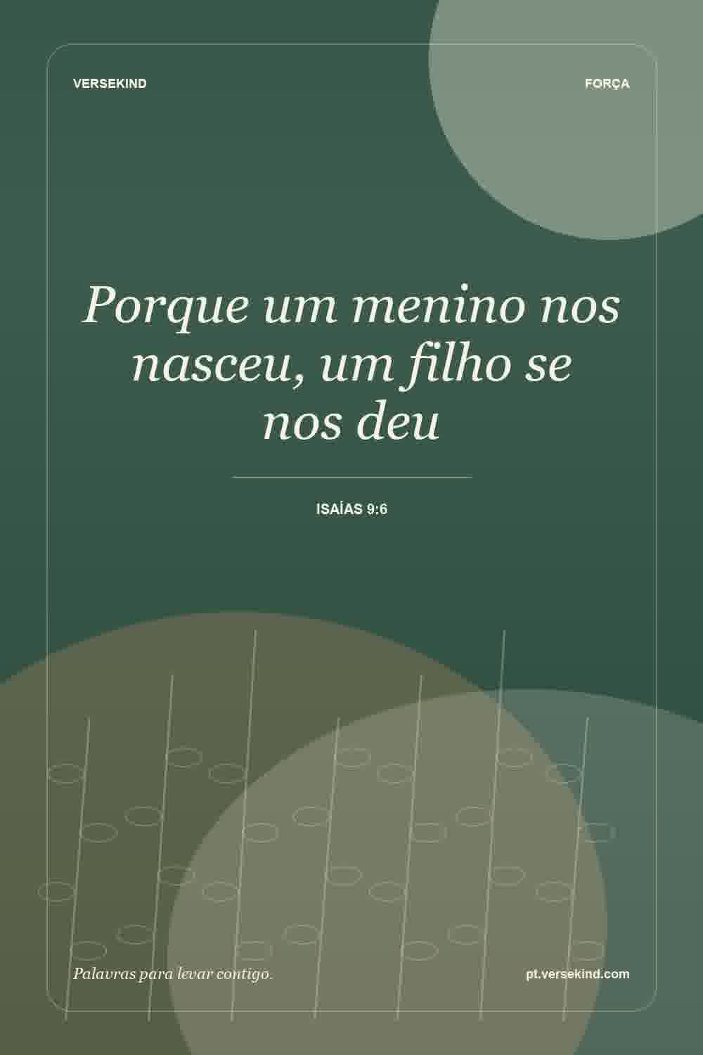 Porque um menino nos nasceu, um filho se nos deu — Isaías 9:6