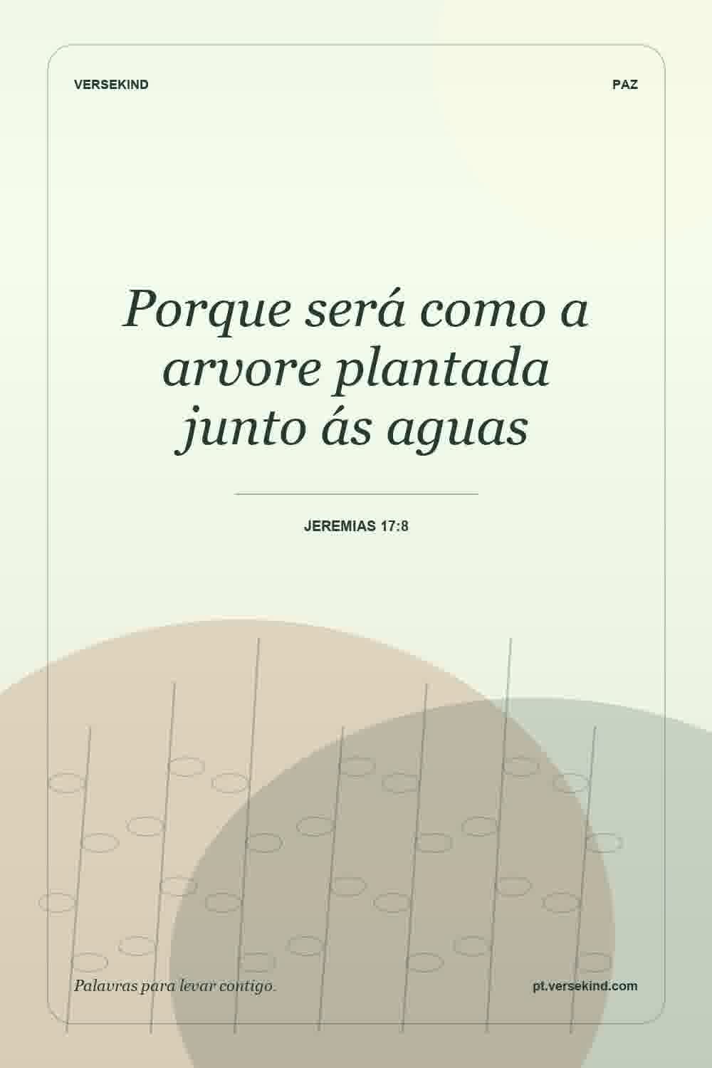 Porque será como a arvore plantada junto ás aguas — Jeremias 17:8
