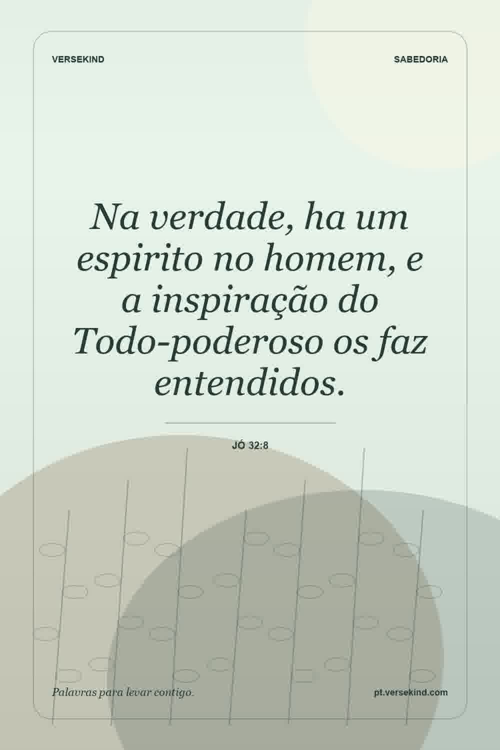 Na verdade, ha um espirito no homem, e a inspiração do Todo-poderoso os faz entendidos. — Jó 32:8
