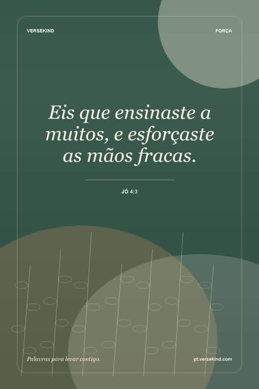 Eis que ensinaste a muitos, e esforçaste as mãos fracas. — Jó 4:3