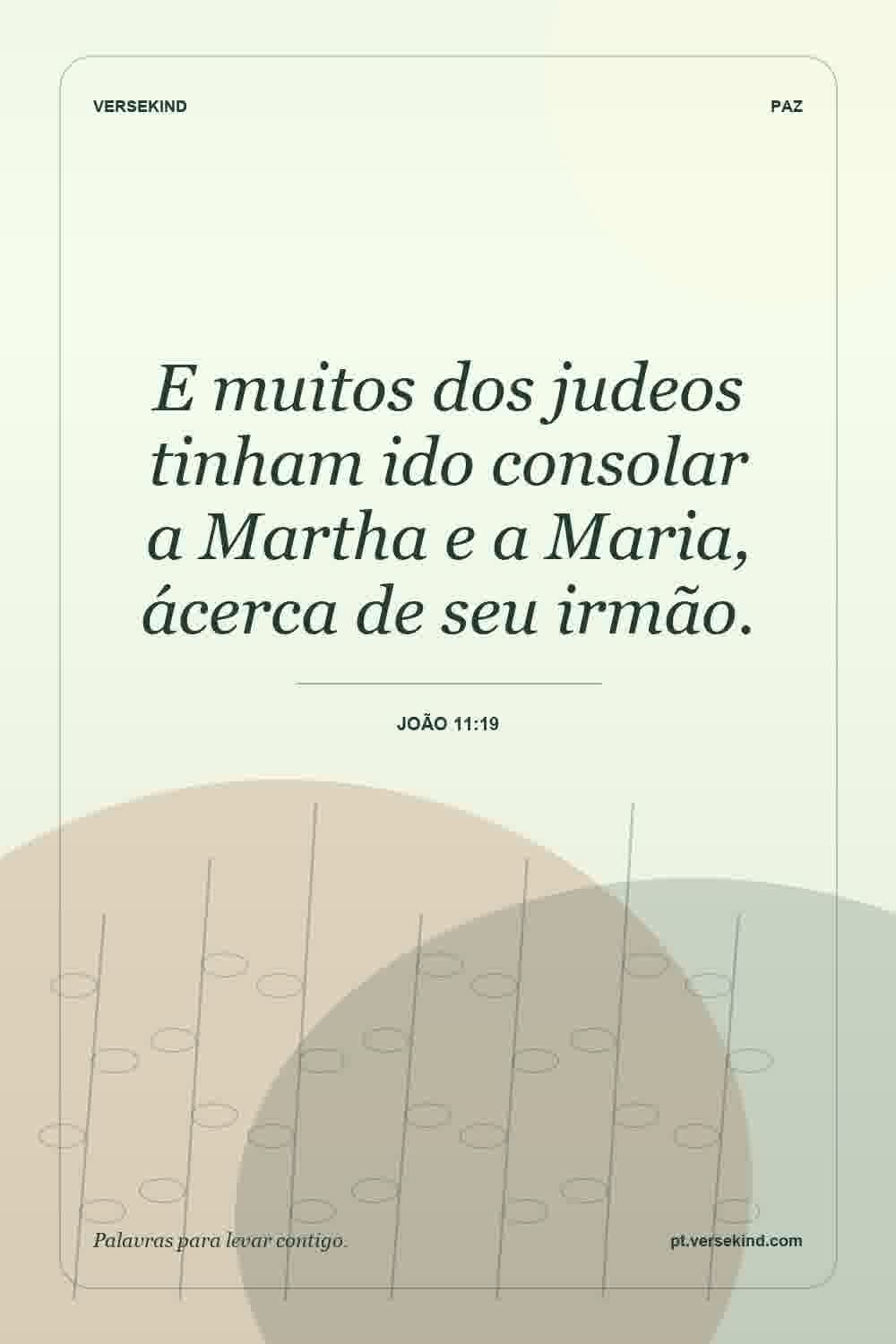 E muitos dos judeos tinham ido consolar a Martha e a Maria, ácerca de seu irmão. — João 11:19