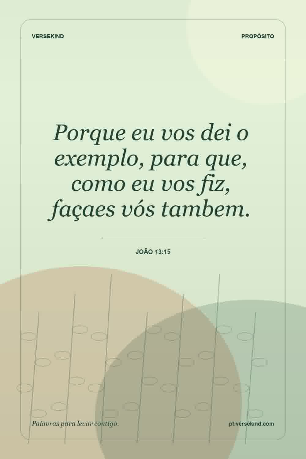 Porque eu vos dei o exemplo, para que, como eu vos fiz, façaes vós tambem. — João 13:15
