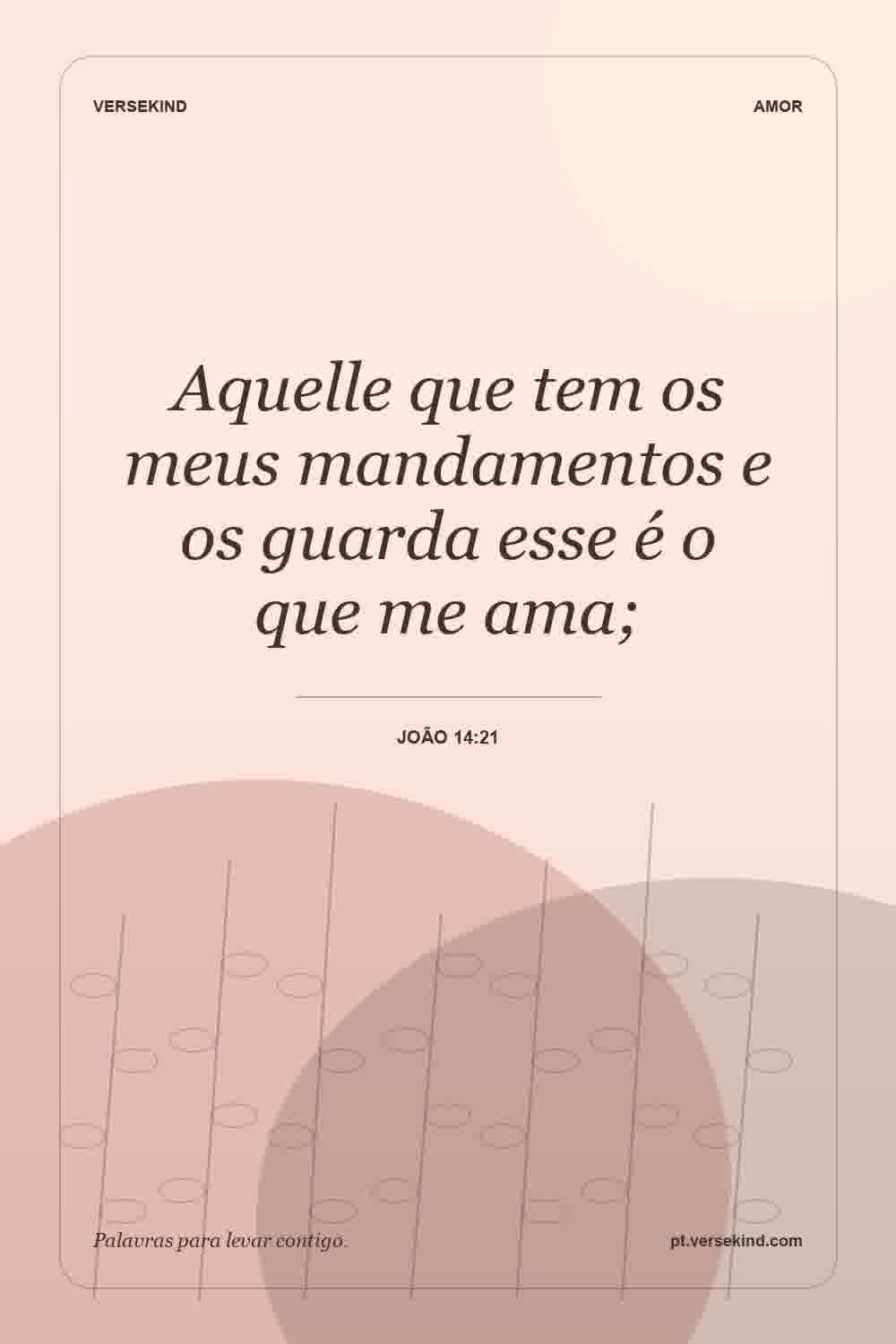 Aquelle que tem os meus mandamentos e os guarda esse é o que me ama; — João 14:21