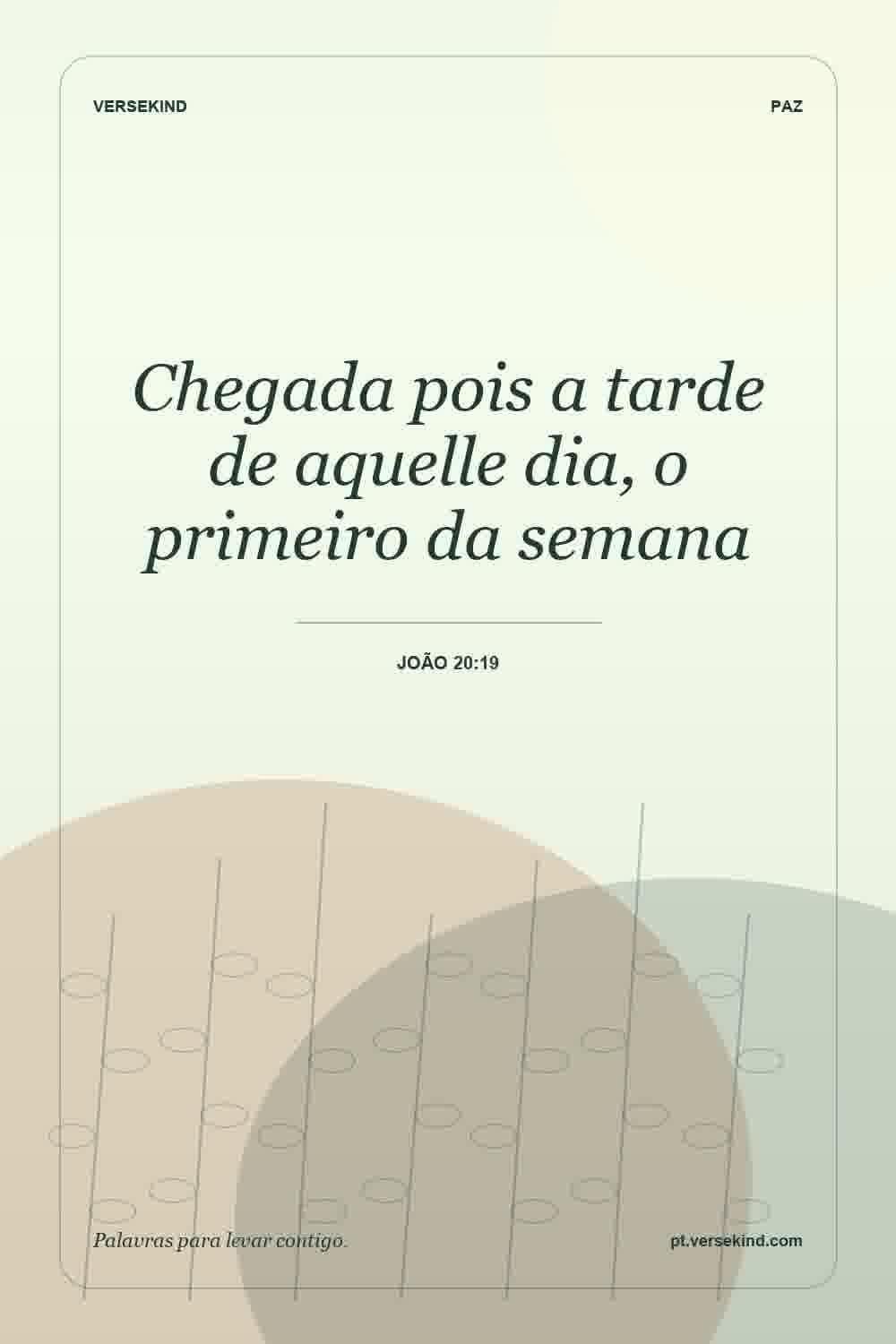 Chegada pois a tarde de aquelle dia, o primeiro da semana — João 20:19