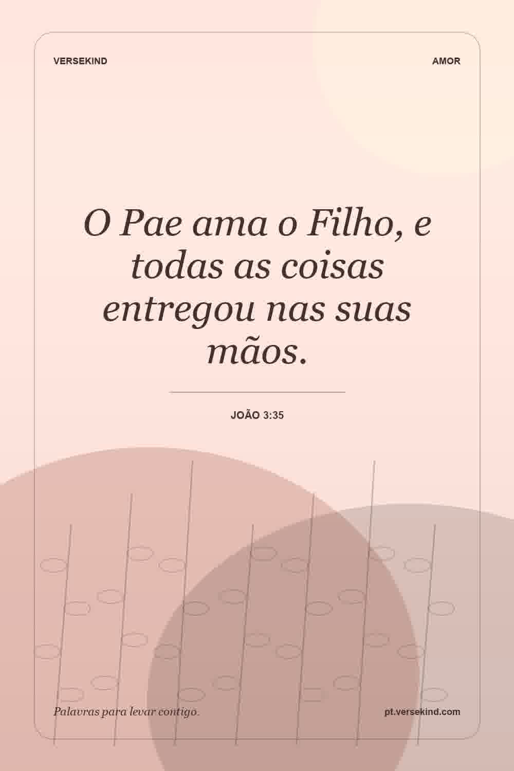 O Pae ama o Filho, e todas as coisas entregou nas suas mãos. — João 3:35