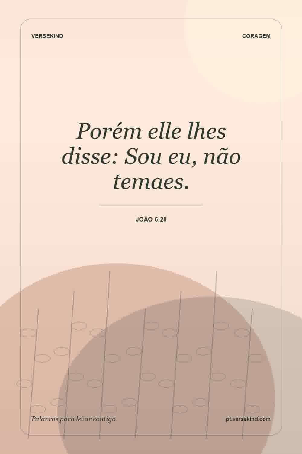Porém elle lhes disse: Sou eu, não temaes. — João 6:20