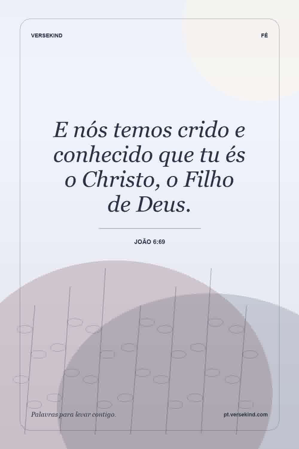 E nós temos crido e conhecido que tu és o Christo, o Filho de Deus. — João 6:69
