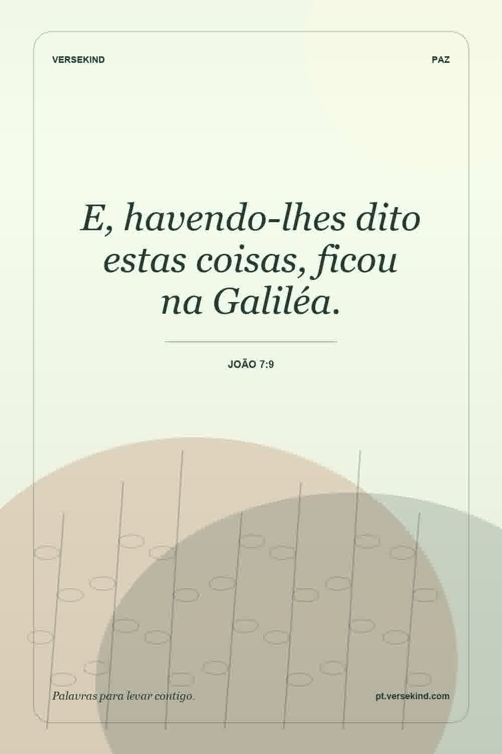 E, havendo-lhes dito estas coisas, ficou na Galiléa. — João 7:9