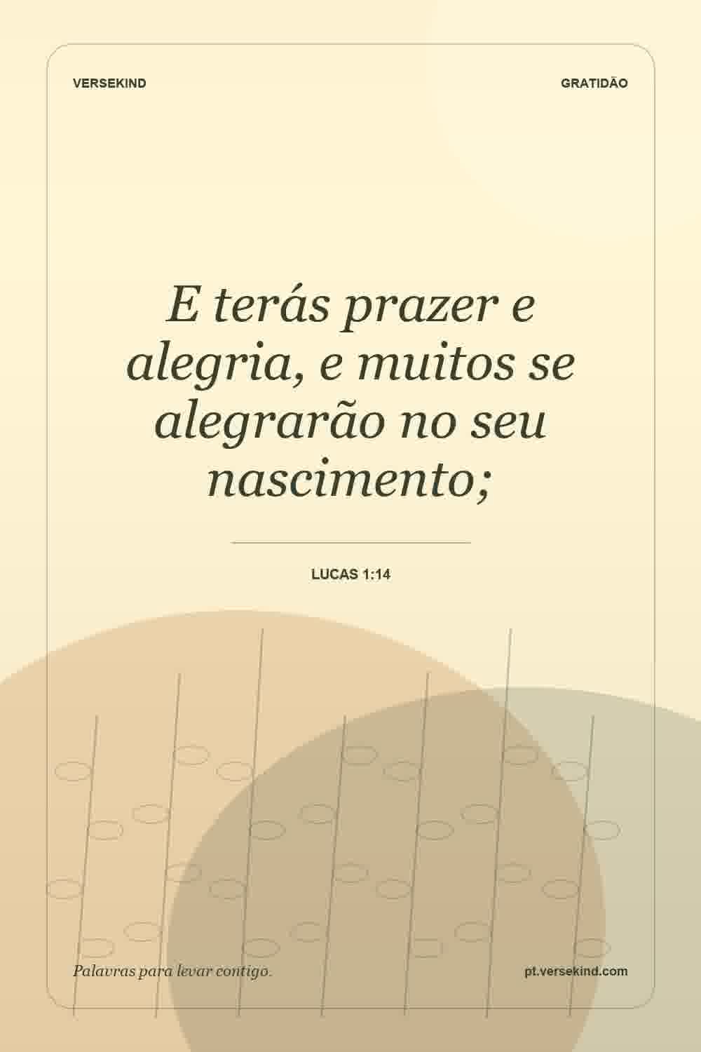 E terás prazer e alegria, e muitos se alegrarão no seu nascimento; — Lucas 1:14