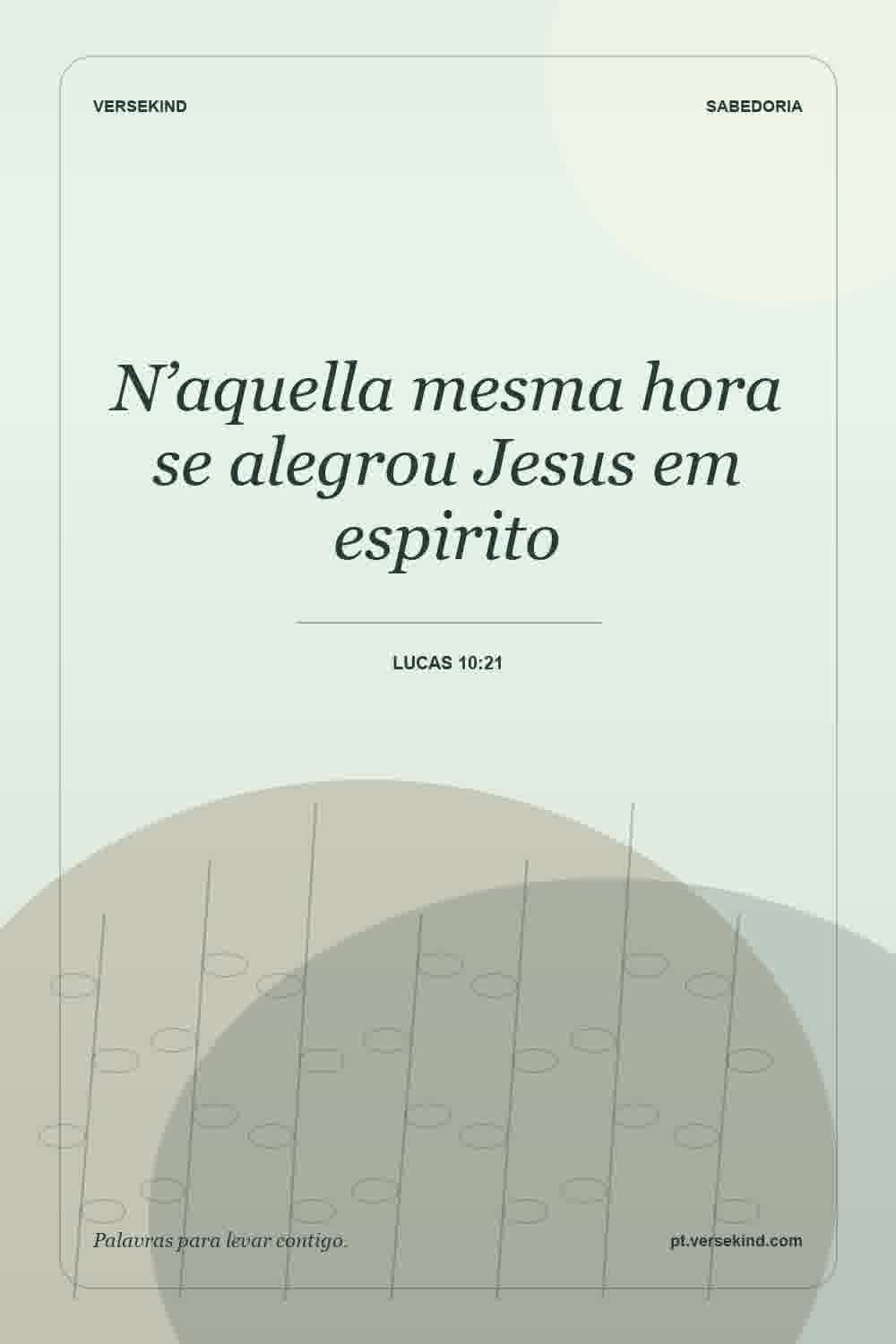 N’aquella mesma hora se alegrou Jesus em espirito — Lucas 10:21