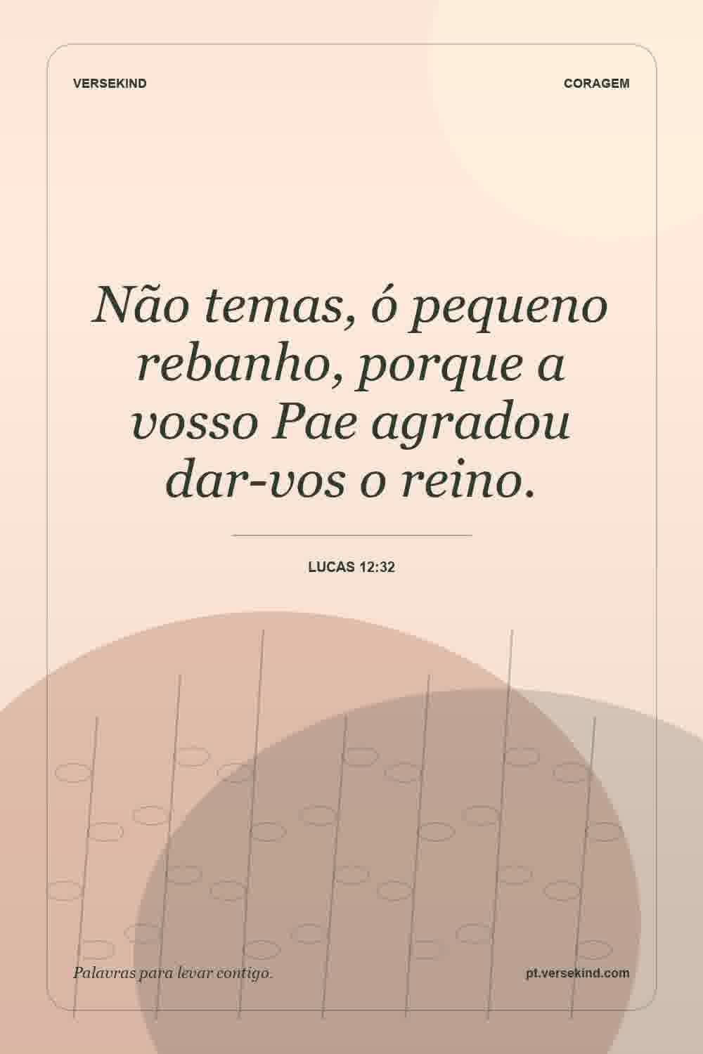 Não temas, ó pequeno rebanho, porque a vosso Pae agradou dar-vos o reino. — Lucas 12:32