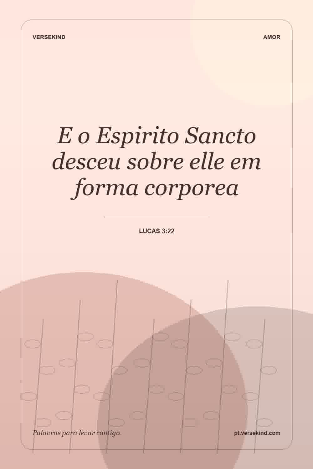 E o Espirito Sancto desceu sobre elle em forma corporea — Lucas 3:22