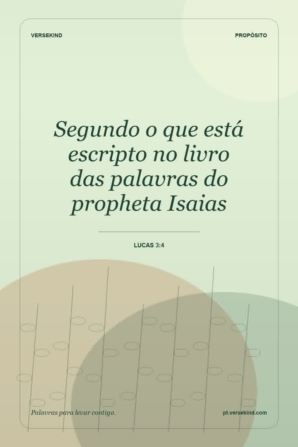 Segundo o que está escripto no livro das palavras do propheta Isaias — Lucas 3:4