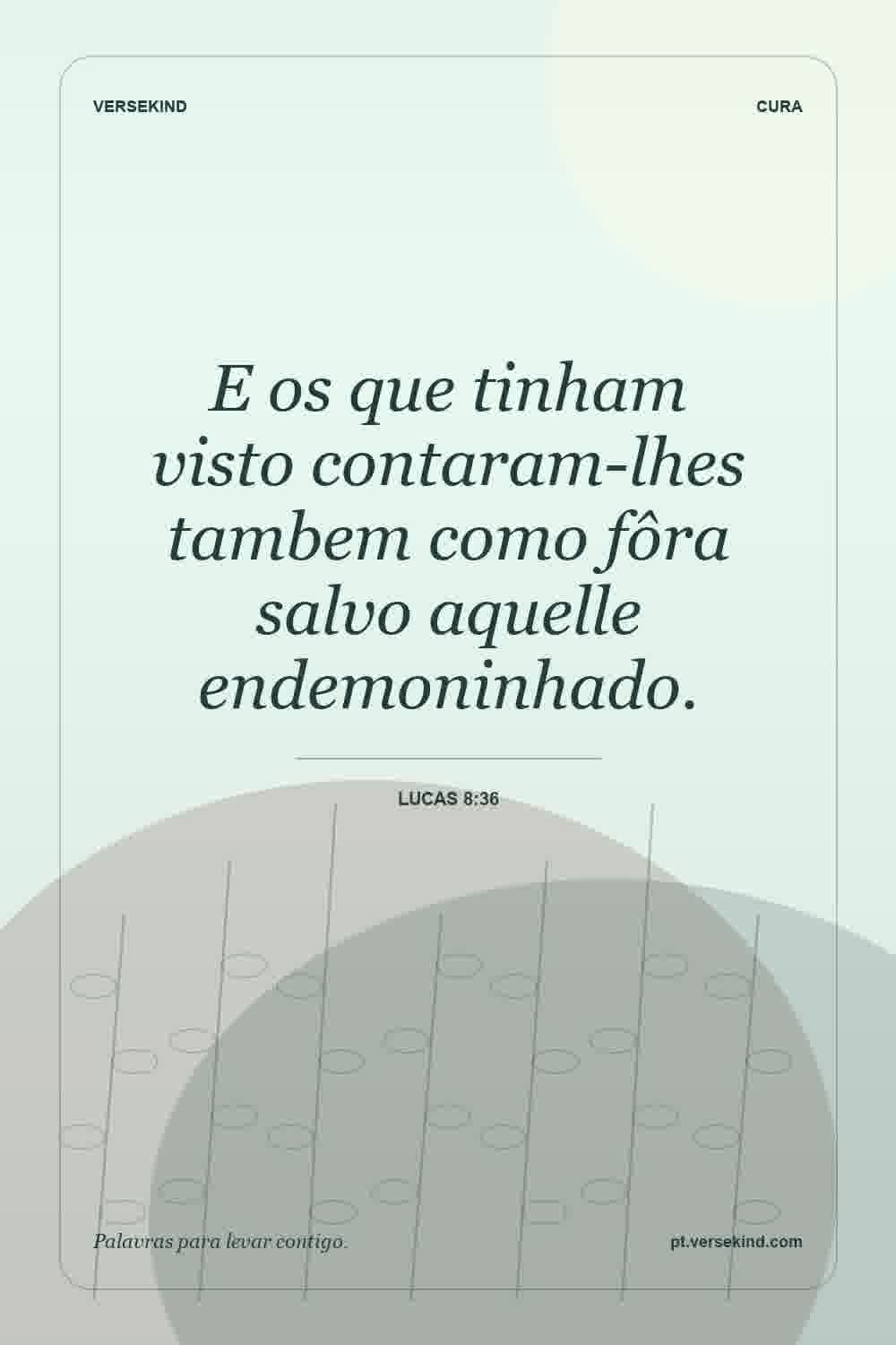 E os que tinham visto contaram-lhes tambem como fôra salvo aquelle endemoninhado. — Lucas 8:36