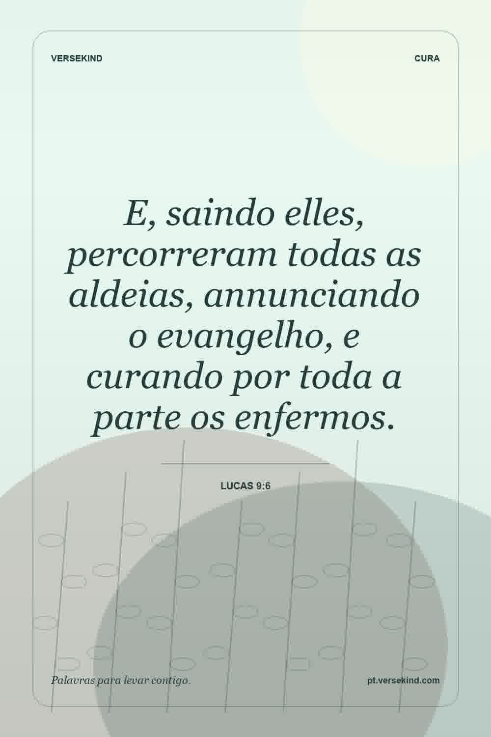 E, saindo elles, percorreram todas as aldeias, annunciando o evangelho, e curando por toda a parte os enfermos. — Lucas 9:6