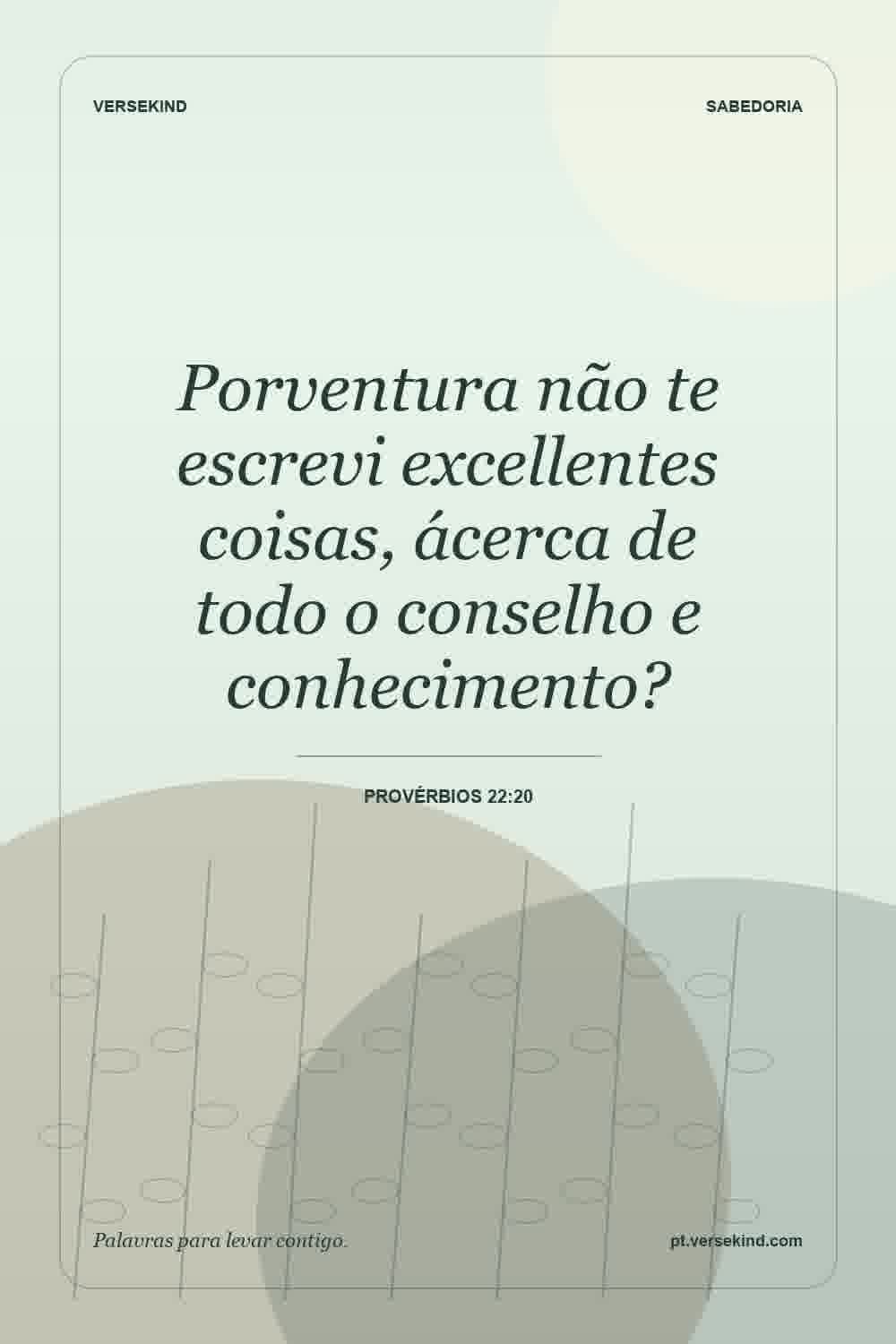 Porventura não te escrevi excellentes coisas, ácerca de todo o conselho e conhecimento? — Provérbios 22:20