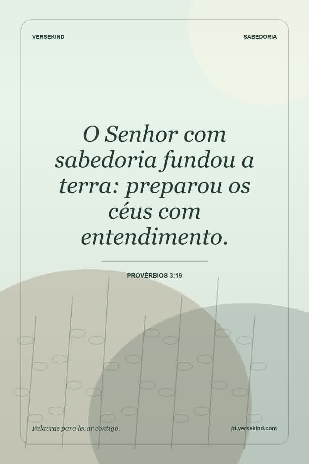 O Senhor com sabedoria fundou a terra: preparou os céus com entendimento. — Provérbios 3:19