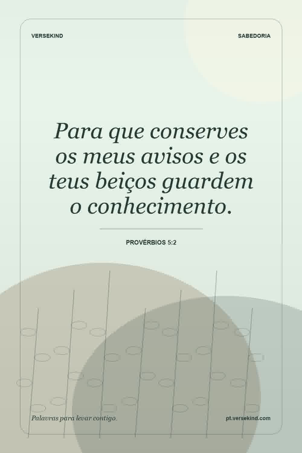 Para que conserves os meus avisos e os teus beiços guardem o conhecimento. — Provérbios 5:2