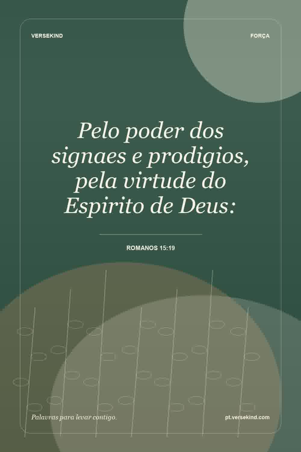 Pelo poder dos signaes e prodigios, pela virtude do Espirito de Deus: — Romanos 15:19