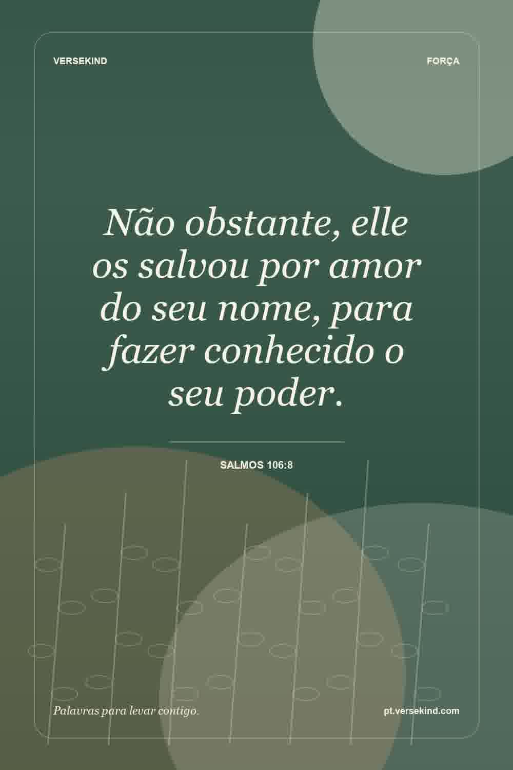 Não obstante, elle os salvou por amor do seu nome, para fazer conhecido o seu poder. — Salmos 106:8