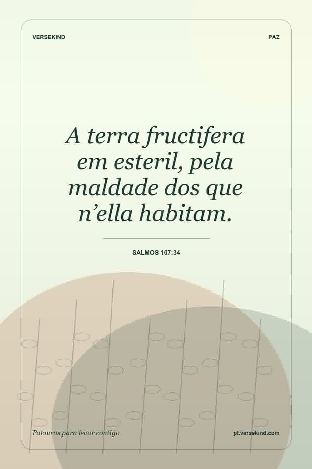 A terra fructifera em esteril, pela maldade dos que n’ella habitam. — Salmos 107:34
