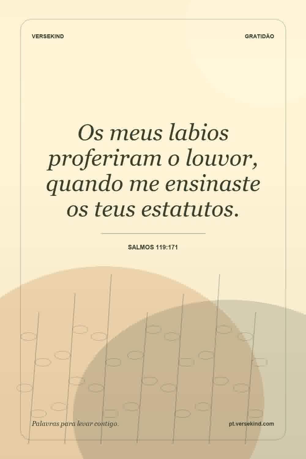 Os meus labios proferiram o louvor, quando me ensinaste os teus estatutos. — Salmos 119:171
