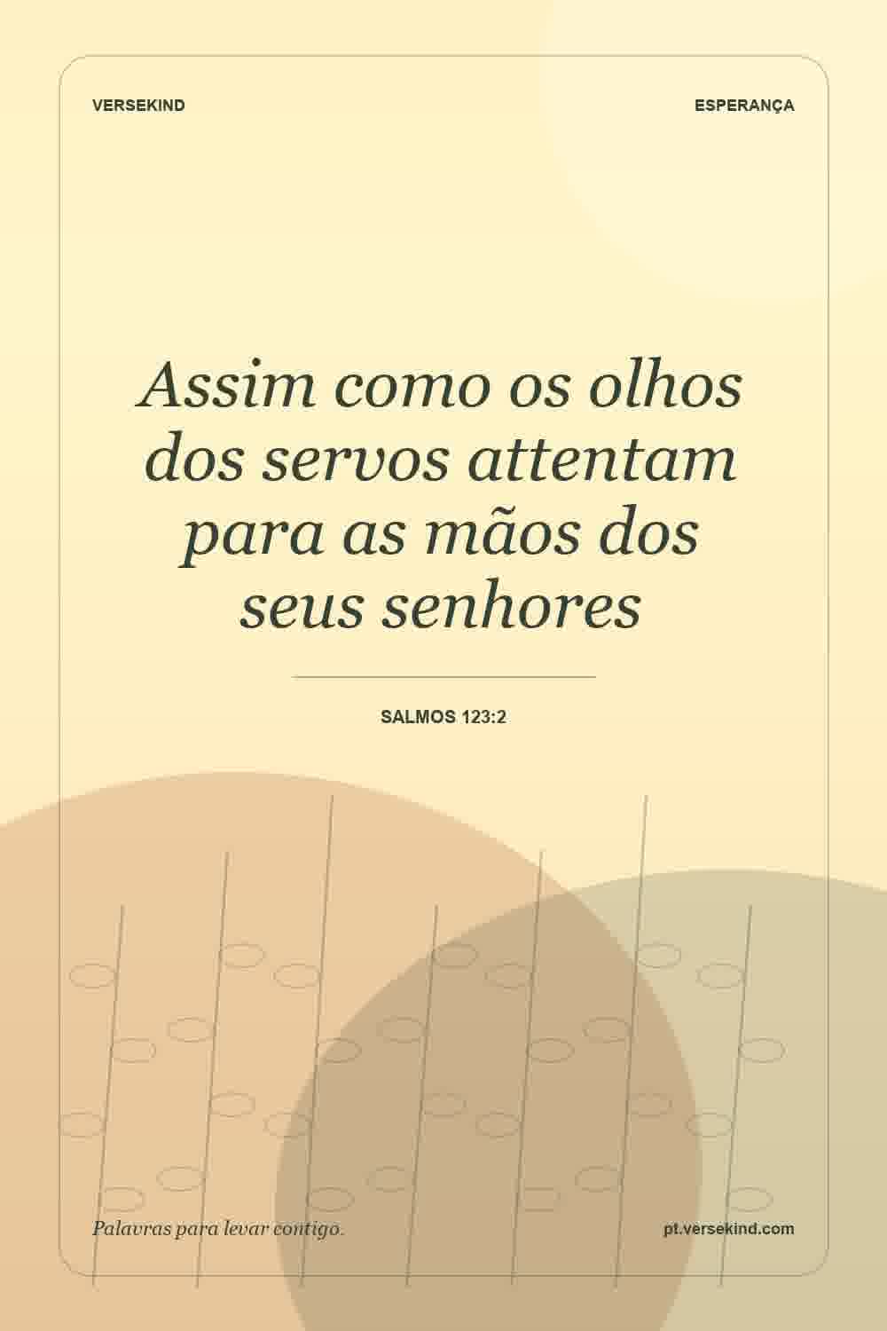 Assim como os olhos dos servos attentam para as mãos dos seus senhores — Salmos 123:2