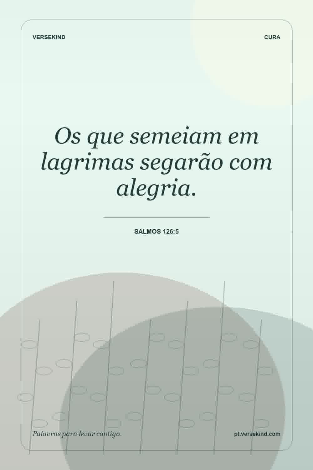 Os que semeiam em lagrimas segarão com alegria. — Salmos 126:5
