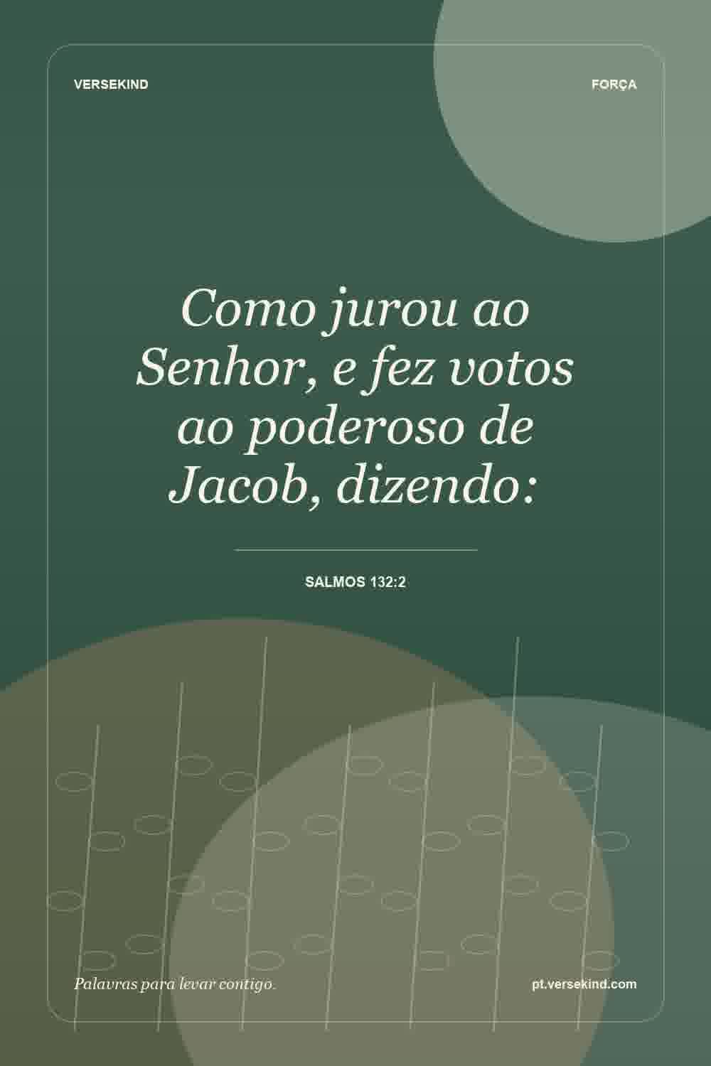 Como jurou ao Senhor, e fez votos ao poderoso de Jacob, dizendo: — Salmos 132:2