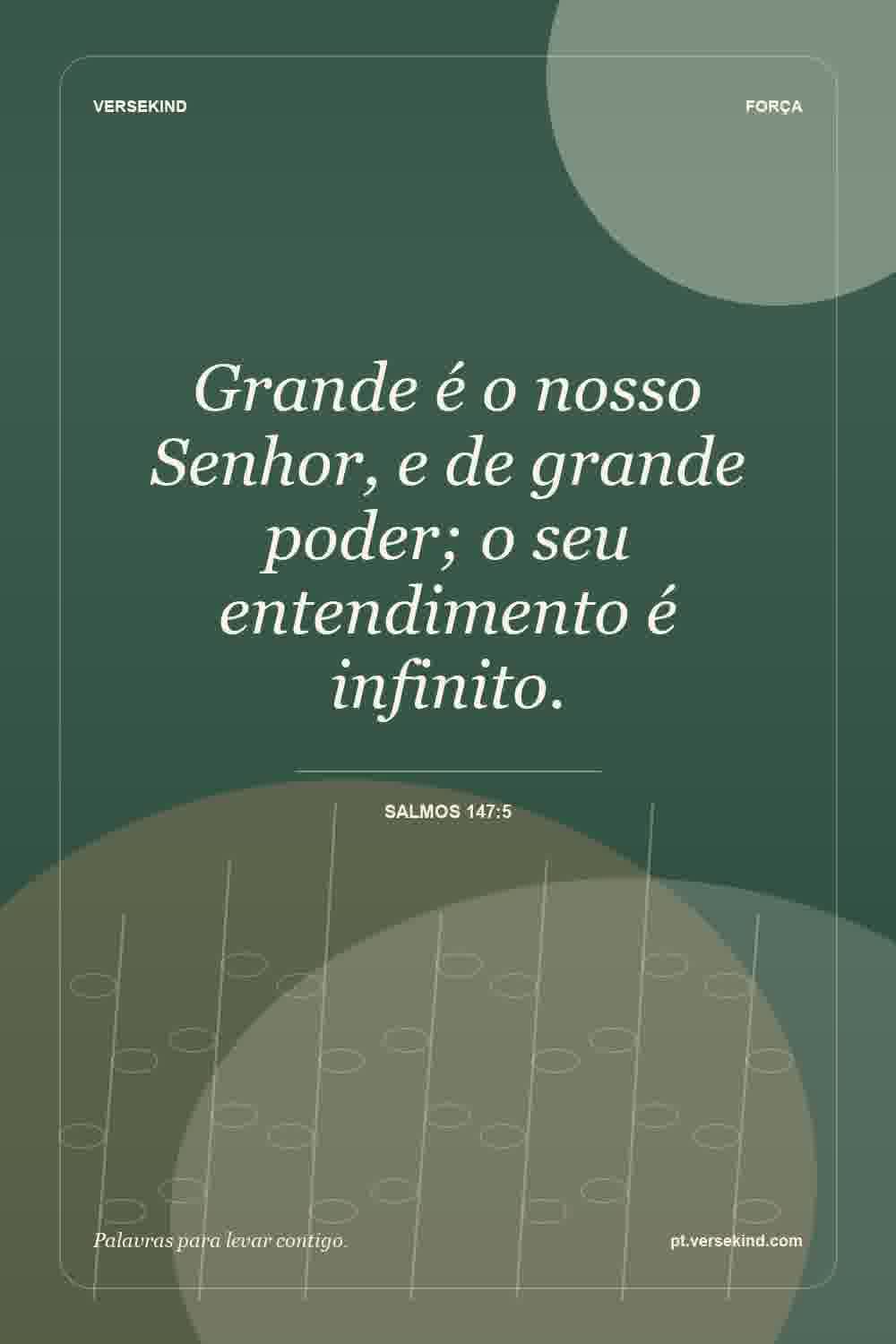 Grande é o nosso Senhor, e de grande poder; o seu entendimento é infinito. — Salmos 147:5