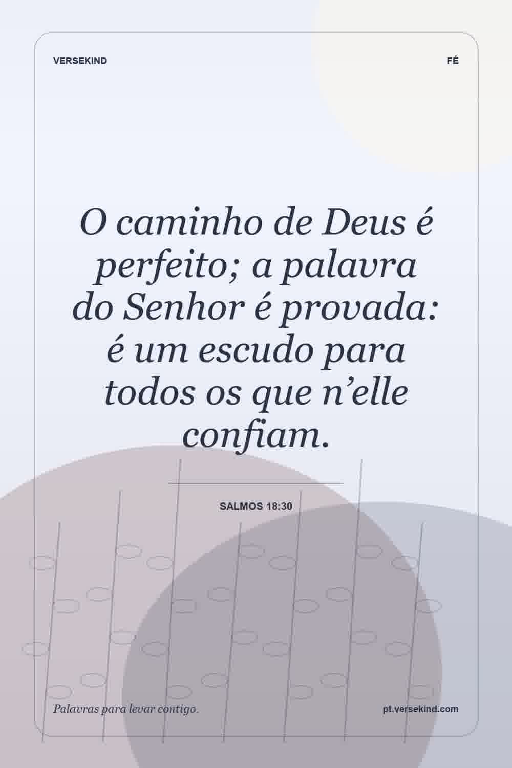 O caminho de Deus é perfeito; a palavra do Senhor é provada: é um escudo para todos os que n’elle confiam. — Salmos 18:30